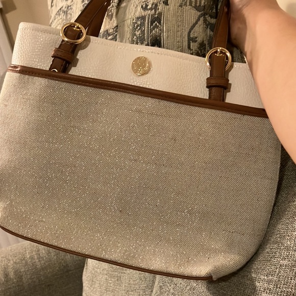 Anne Klein Metallic Canvas Purse - Picture 2 of 7